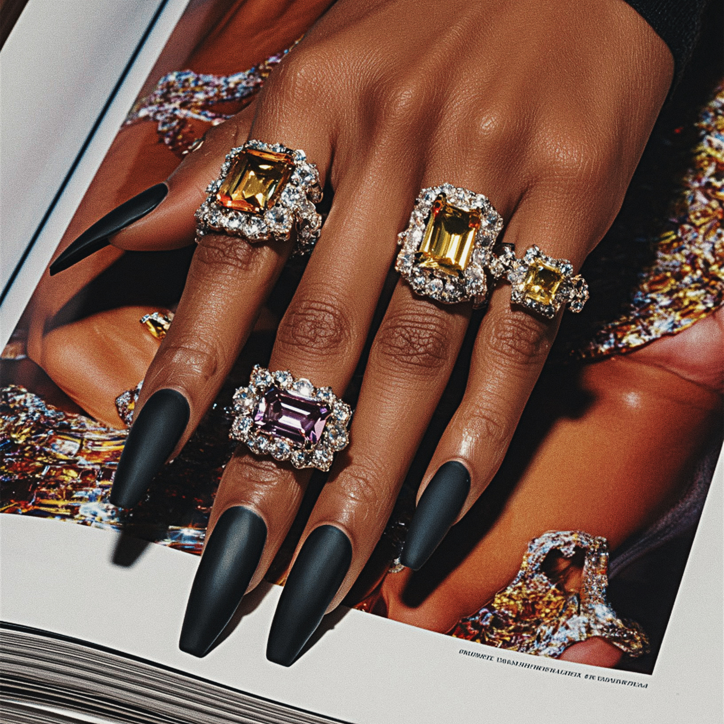Phantom | Matte Black Coffin Press-On Nails
