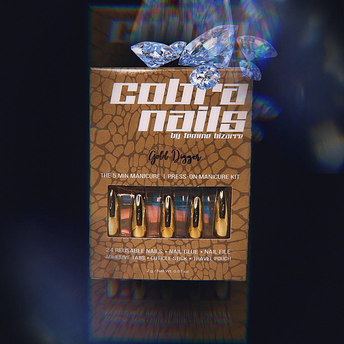 Dripping In Gold | Gold Chrome Coffin Press-On Nails