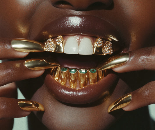 Dripping In Gold | Gold Chrome Coffin Press-On Nails