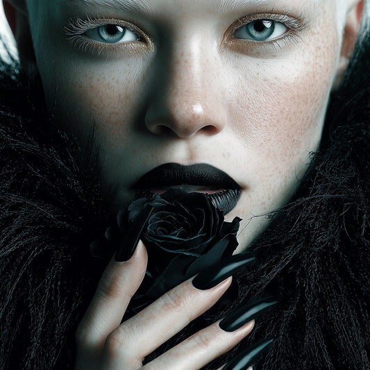 Phantom | Matte Black Coffin Press-On Nails